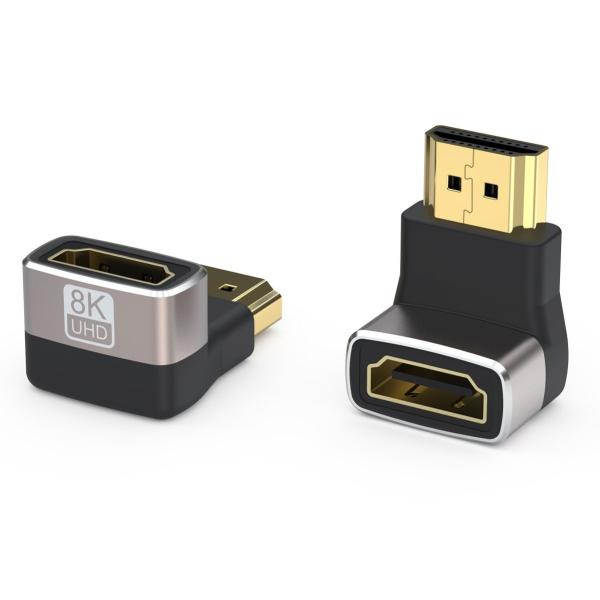 PREMIUMCORD Adaptér spojka 8K HDMI A - HDMI A,  F/ M,  zahnutá do pravého úhlu 90°