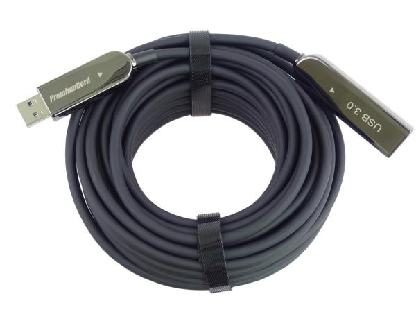 PREMIUMCORD Kabel USB3.0 + 2.0 prodlužovací optický AOC kabel A/ Male - A/ Female 30m1