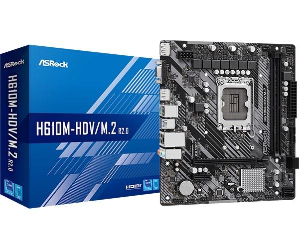 ASRock MB Sc LGA1700 H610M-HDV/ M.2 R2.0,  Intel H610,  2xDDR4,  1xDP,  1xHDMI,  1xVGA,  mATX