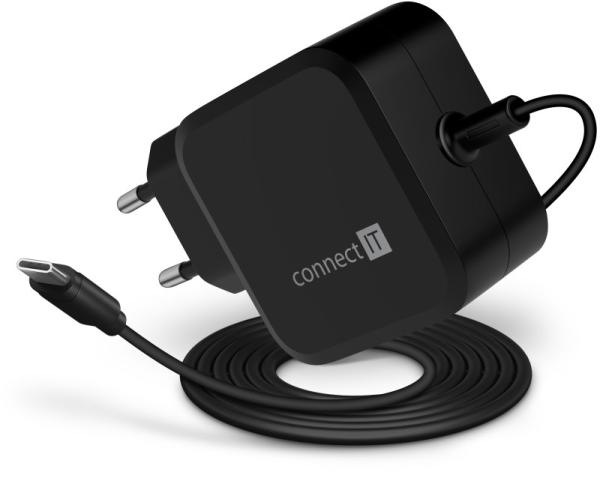 CONNECT IT C-Power Mini univerzální notebookový adaptér USB-C,  PD 67 W,  černá