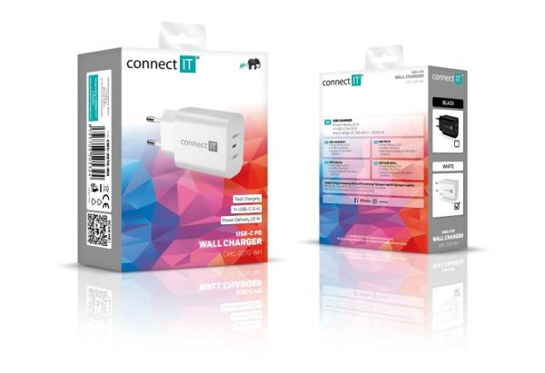 CONNECT IT Voyager2 nabíjecí adaptér 1×USB-C,  25W PD,  bílá2
