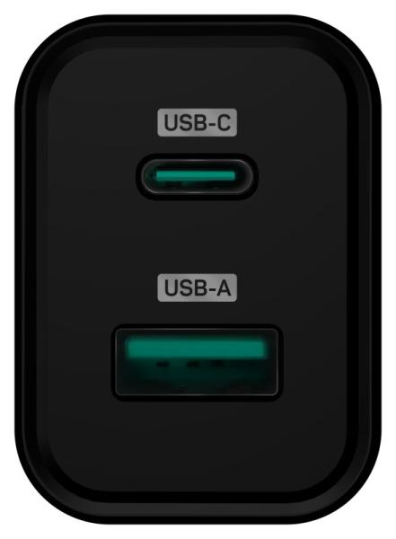 CONNECT IT Wanderer2 GaN nabíjecí adaptér 1×USB-C + 1xUSB-A,  33W PD,  černá1