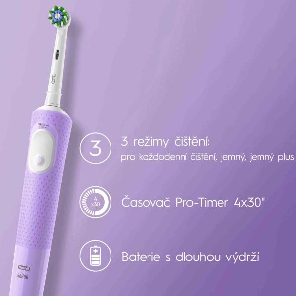 Oral-B Vitality PRO Protect X D103 Lilac Mist elektrický zubní kartáček, rotační, časovač, fialová1