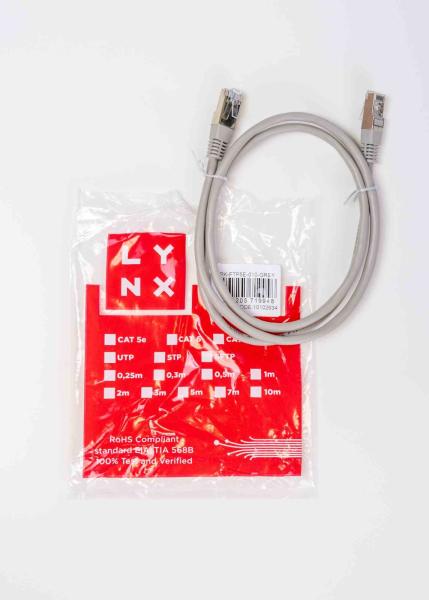 LYNX patch kabel Cat5E,  FTP - 0, 5m,  šedý (prodej po 10 ks)1