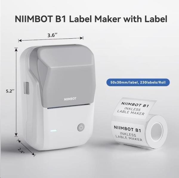 Niimbot Tiskárna štítků B1 Smart,  grey + role štítků 210ks2