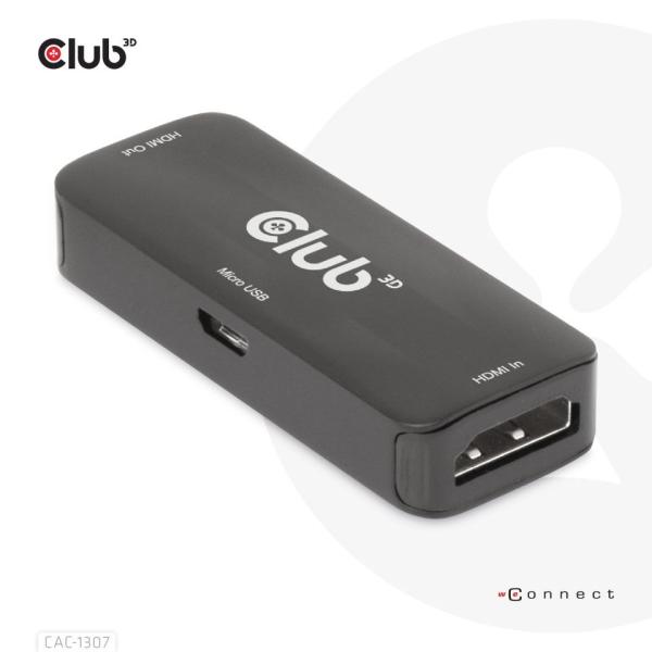 Club3D Adaptér aktivní HDMI 4K60Hz (F/ F),  černá1