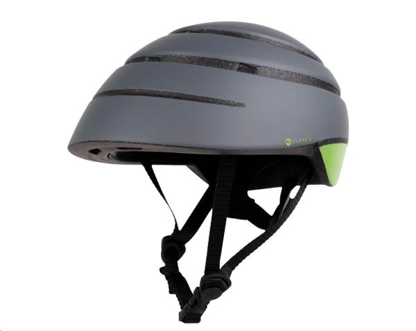 ACER Foldable Helmet (skládací helma),  šedá se zeleným reflexním pruhem vzadu,  velikost L (60-63 cm),  375 gr