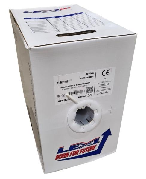 UTP kabel LEXI-Net Cat5E, drát, PVC, bílý, 305m, box1