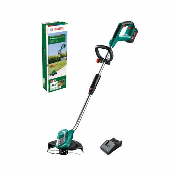 Bosch AdvancedGrassCut 36 akumulátorová strunová sekačka,  36, 0 V,  akumulátor,  distanční oblouk na ochranu rostlin