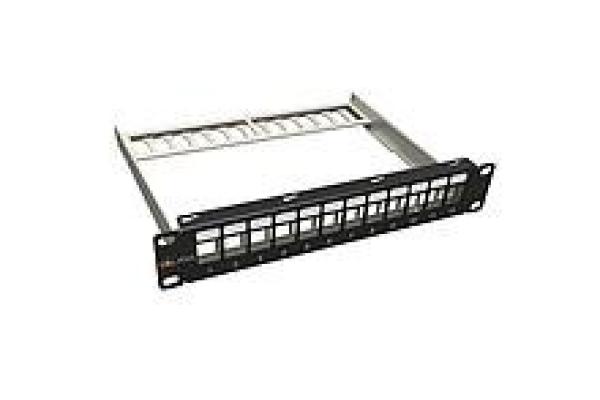 Solarix 10" modulární neosazený patch panel Solarix 12 portů 1U SX12M-0-STP-BK-UNI-N-10