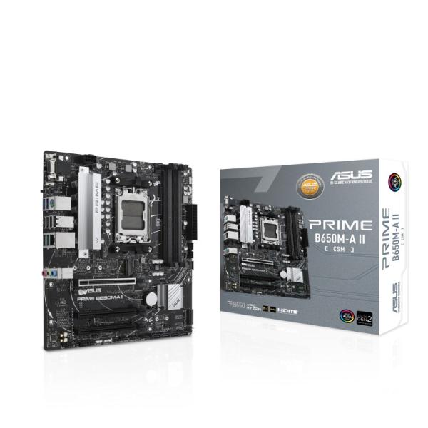 ASUS MB Sc AM5 PRIME B650M-A II-CSM,  AMD B650,  4xDDR5,  1xDP,  1xHDMI,  1xVGA,  mATX