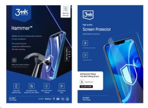 3mk All-Safe - AIO fólie Hammer Full Wet Fitting Phone,  25 ks