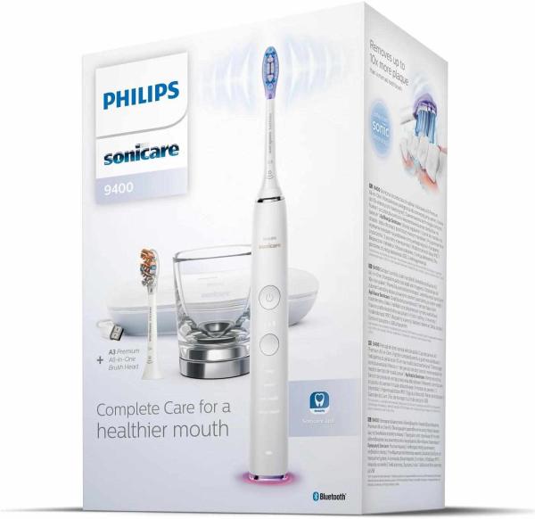 Philips Sonicare 9400 DiamondClean HX9917/ 88 elektrický zubní kartáček,  sonický,  4 režimy,  3 intenzity,  aplikace,  bílý3