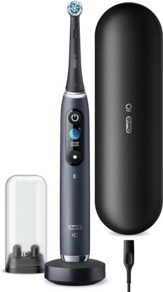 Oral-B iO Series 9 Black Onyx elektrický zubní kartáček,  magnetický,  senzor tlaku,  7 režimů,  OLED displej,  AI,  černý