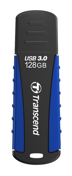 TRANSCEND Flash disk 128GB JetFlash®810,  USB 3.0 (vodotesný,  nárazuvzdorný) (R:90/ W:40 MB/ s) čierna/ modrá