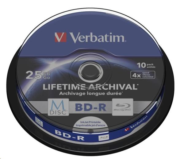 VERBATIM MDisc BD-R(10-pack)Spindle/ 4x/ 25GB
