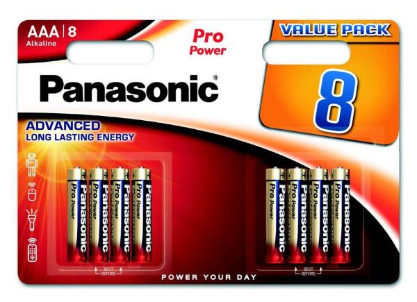 PANASONIC Alkalické baterie - Pro Power AAA 4+4F 1, 5V balení - 8ks