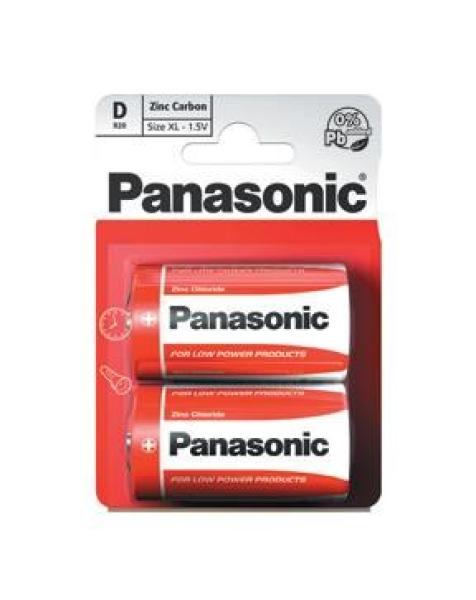 PANASONIC Zinkouhlíkové baterie Red Zinc R20RZ/ 2BP EU D 1, 5V (Blistr 2ks)