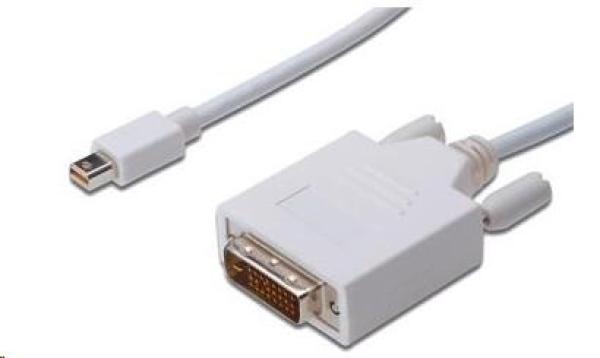 PREMIUMCORD Mini DisplayPort - DVI kábel 1 m,  biely