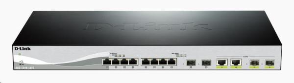 D-Link DXS-1210-12TC 12-portový 10Gigabitový inteligentný spravovaný prepínač,  8x 10GbE RJ45,  2x 10GbE SFP+,  2x 10GbE R