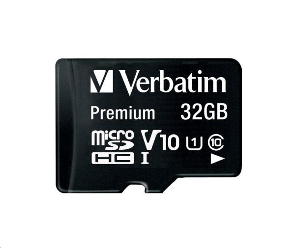 Karta VERBATIM MicroSDHC 32GB Premium,  U1 + SD adaptér