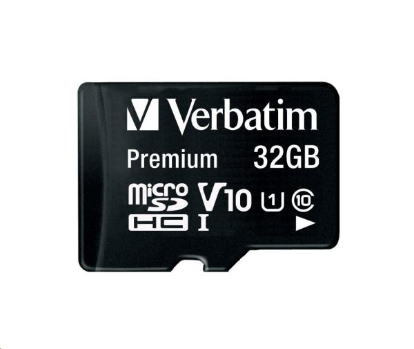 Karta VERBATIM MicroSDHC 32GB Premium, U1 + SD adaptér