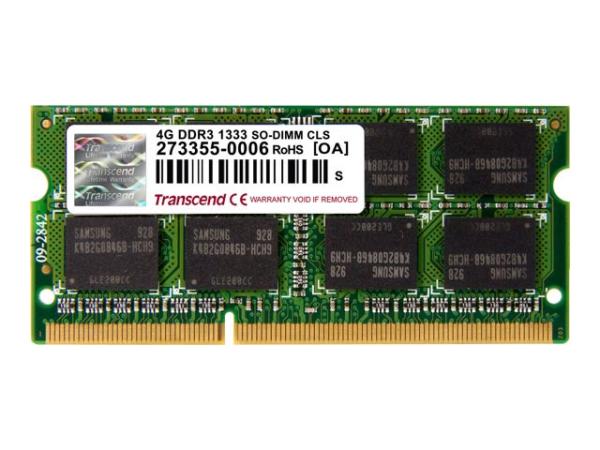 TRANSCEND SODIMM DDR3 4GB 1333MHz 2Rx8 CL9