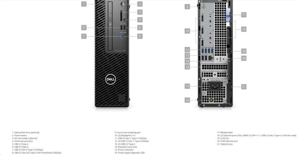 DELL PC Precision 3460 SFF / i7-13700/ 16GB/ 512GB SSD/ Integrated/ DVD RW/ vPro/ Kb/ Mouse/ W11 Pro/ 3Y PS NBD4