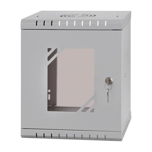 LEXI-Net 10" nástěnný rozvaděč Basic 6U 292x300,  skleněné dveře,  bez zad,  svařovaný,  šedý