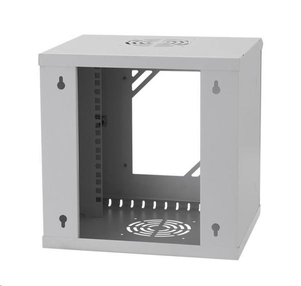 LEXI-Net 10" nástěnný rozvaděč Basic 6U 292x300,  skleněné dveře,  bez zad,  svařovaný,  šedý0