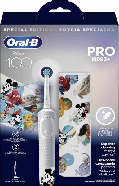 Oral-B Pro Kids Disney D103.413.2KX elektrický zubní kartáček,  sonický,  pro děti,  2 režimy,  časovač,  pouzdro2