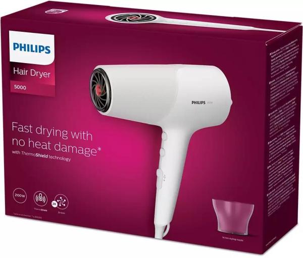 Philips Series 5000 BHD500/00 fén na vlasy, 2300 W, 2 rychlosti, 3 teploty, bílý3