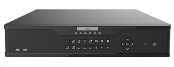 Uniview NVR, 16 kanálov, H.265, 8x HDD, 12Mpix (384Mbps/384Mbps), HDMI+VGA Full HD, (N+1), ONVIF, 3x USB, audio