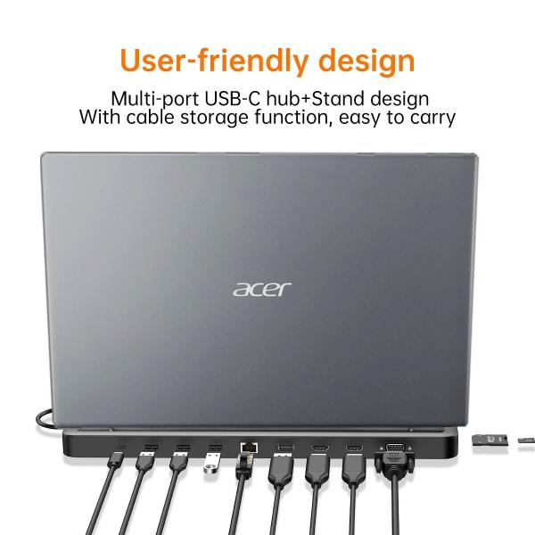 Kľúč ACER 7v1 typu C: 3 x USB3.0, 1 x HDMI, 1 x pd typu C, 1 x čítačka sd kariet, 1 x čítačka tf kariet4