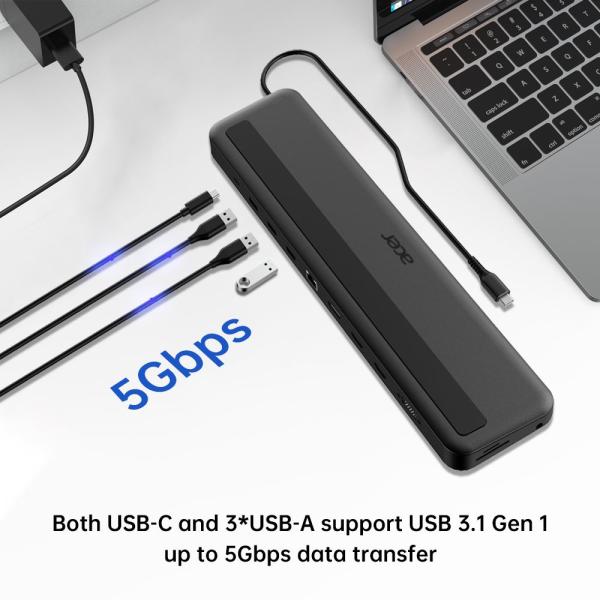 Kľúč ACER 7v1 typu C: 3 x USB3.0, 1 x HDMI, 1 x pd typu C, 1 x čítačka sd kariet, 1 x čítačka tf kariet6