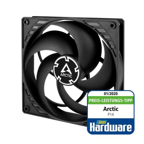 ARCTIC ventilátor P14,  140mm,  3pin,  černá