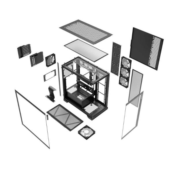 ADATA XPG case INVADER X Mid-Tower,  bez zdroje,  5x 120mm Fan,  Černá4