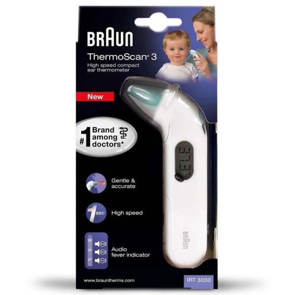 Braun IRT 3030 ThermoScan 3 dětský teploměr,  bezkontaktní,  infračervený,  do ucha3