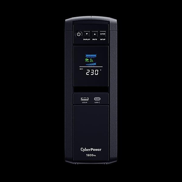 CyberPower PFC SineWave LCD GP UPS 1600VA/ 1000W,  Schuko zásuvky3