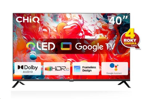 CHiQ L40QH7G TV 40", QLED, Full HD, Google TV, Frameless, Dolby Audio, dbx-tv, HDR 10