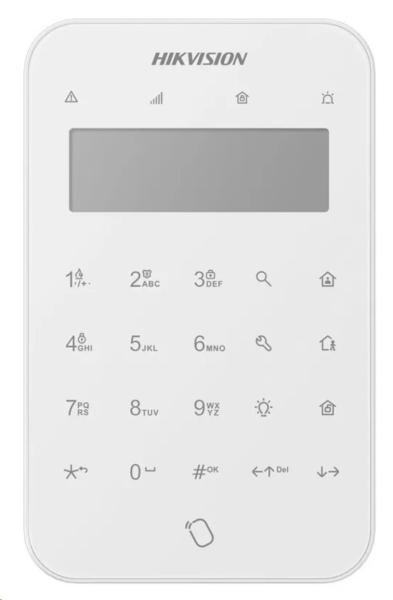 HIKVISION DS-PK1-LT-WE AX PRO bezdrátová dotyková klávesnice s LCD displejem