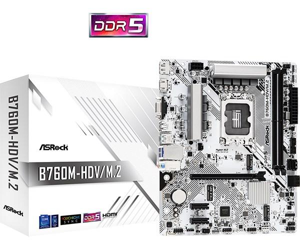 ASRock MB Sc LGA1700 B760M-HDV/ M.2,  Intel B760,  2xDDR5,  1xDP,  1xHDMI,  1xVGA,  mATX