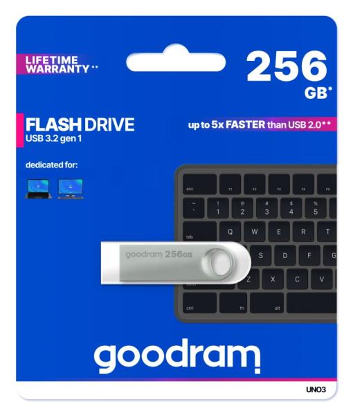 GOODRAM Flash Disk UNO3 32GB,  USB 3.2 Gen1,  stříbrná2