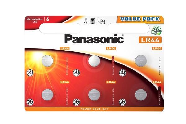 Panasonic knoflíková baterie LR44EL/ 6BP (Blistr 6 ks)