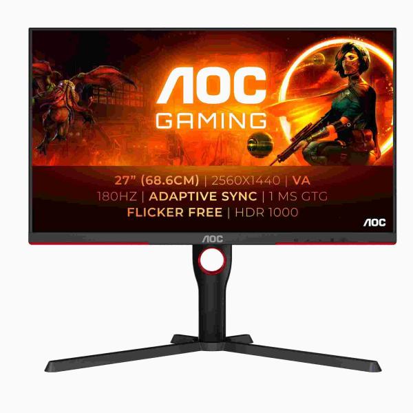 AOC MT VA LCD WLED 27" Q27G3XMN/ BK - VA panel,  2560x1440,  180Hz,  HDMI,  DP,  pivot