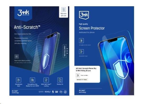 3mk All-Safe - AIO fólie Anti-Scratch Dry & Wet Fitting Phone,  25 ks