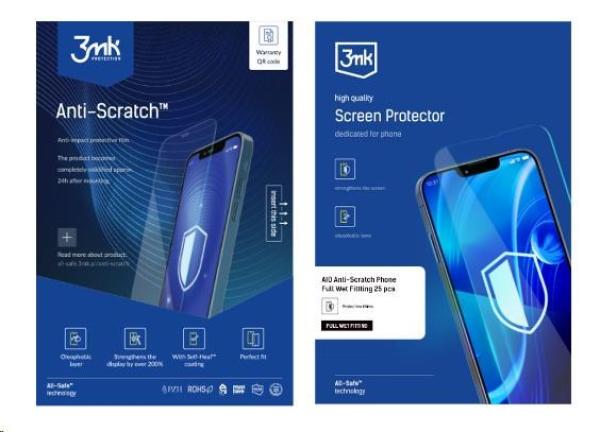 3mk All-Safe - AIO fólie Anti-Scratch Full Wet Fitting Phone,  25 ks