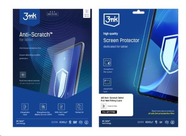 3mk All-Safe - AIO fólie Anti-Scratch Full Wet Fitting Tablet,  5 ks