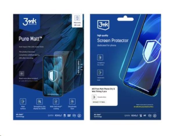 3mk All-Safe - AIO fólie Pure Matt Dry & Wet Fitting Phone,  5 ks