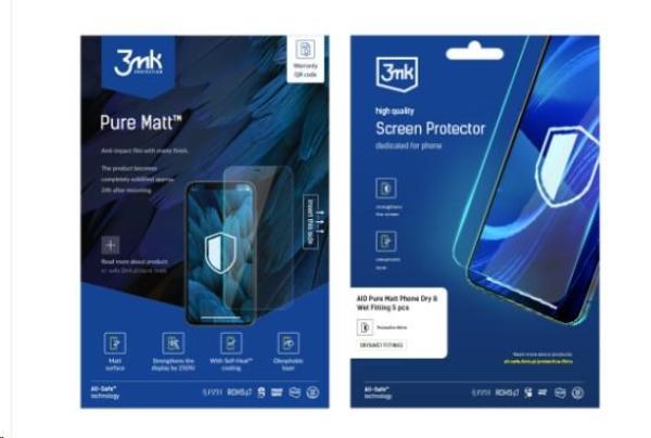 3mk All-Safe - AIO fólie Pure Matt Pro Dry & Wet Fitting Phone,  5 ks
